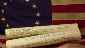 The constituition and American flag 