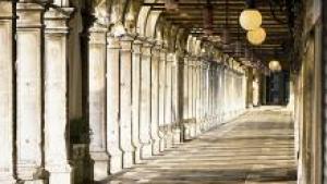 The halls of an ancient building. 